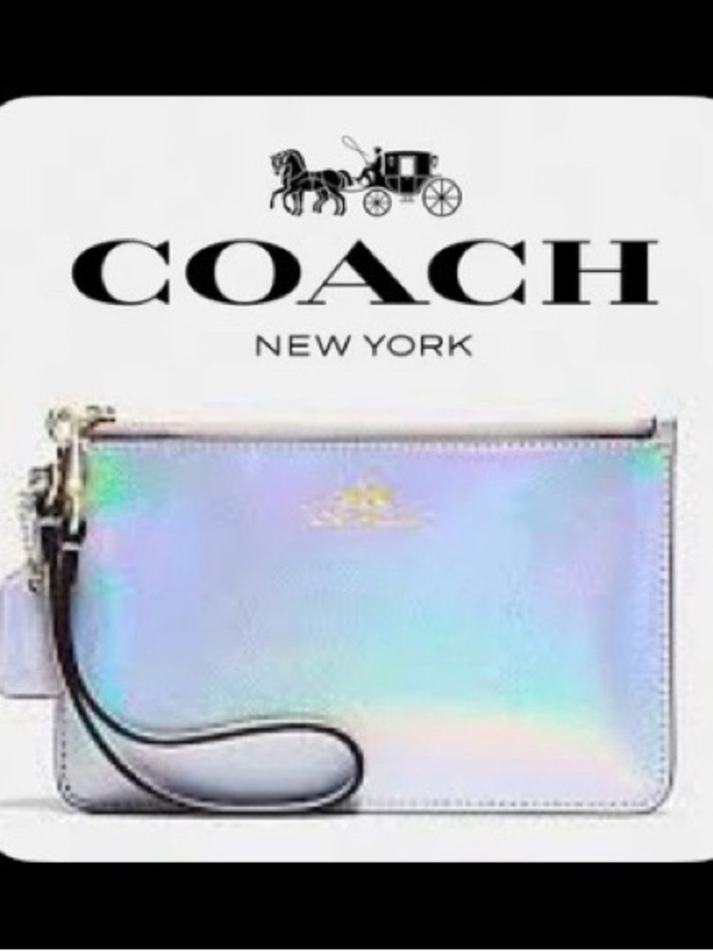 Coach Holographic Iridescent Wristlet